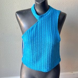 Zara Cut-out Cable-Knit Top size Large